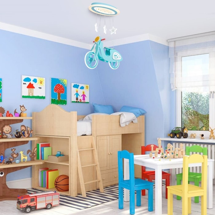 Люстра Люстра "Мотоцикл" LED 54Вт 4000К голубой 57х23х68 см BayerLux