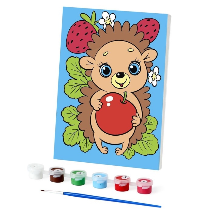 Картина по номерам для детей «Весёлый ёжик», 21 х 15 см Картина по номерам для детей «Весёлый ёжик», 21 х 15 см