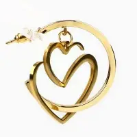 Серьги кольца с подвесом сердцем &laquo;Для нежного образа&raquo;, 3 см