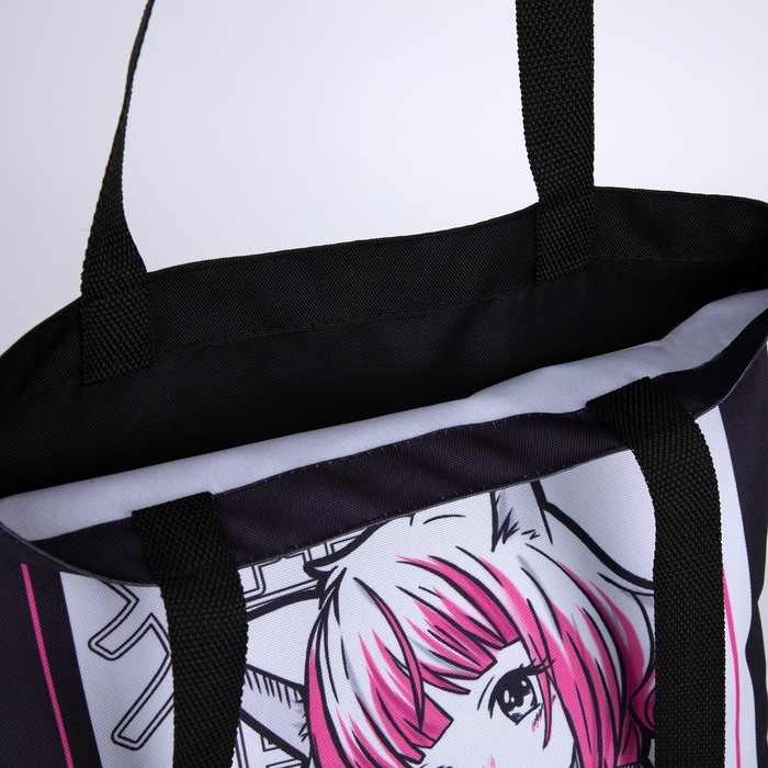 Шопер детский для девочки без застёжки, цвет чёрный/белый Шопер детский для девочки без застёжки, цвет чёрный/белый