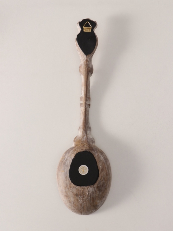 Панно интерьерное полистоун  Панно интерьерное полистоун "Винтажная ложка" белая патина 12х43,5х5 см