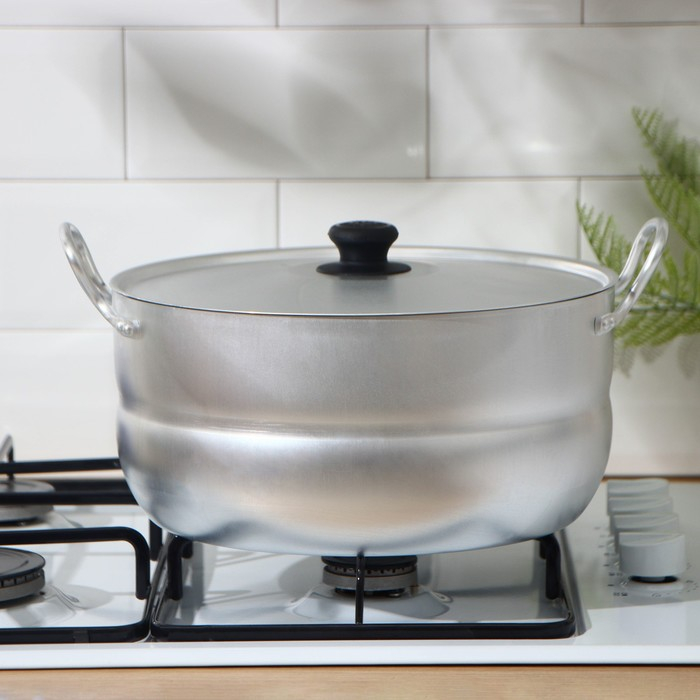 Кастрюля алюминиевая, 8 л, металлическая крышка Кастрюля алюминиевая, 8 л, металлическая крышка