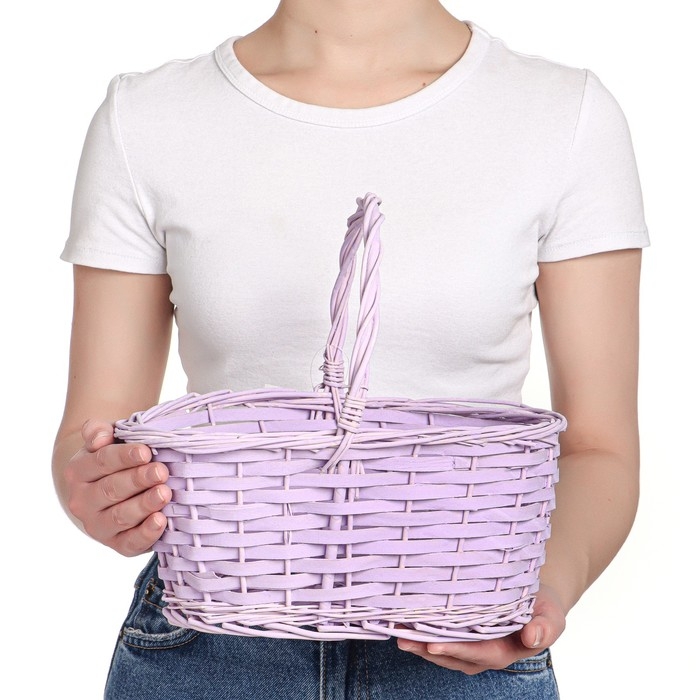 Корзина плетеная, ива, 30х21х12х25 см, сиреневый Корзина плетеная, ива, 30х21х12х25 см, сиреневый