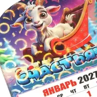 Магнит новогодний календарь отрывной 2027 &laquo;Счастья!&raquo; 6.5&times;10 см