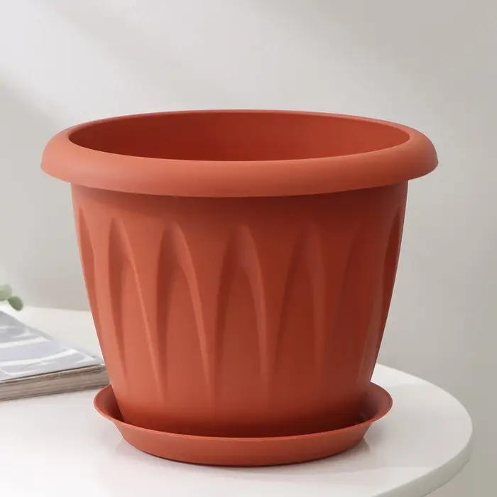 Горшок с поддоном «Алиция», 2,6 л, цвет терракотовый Горшок с поддоном «Алиция», 2,6 л, цвет терракотовый