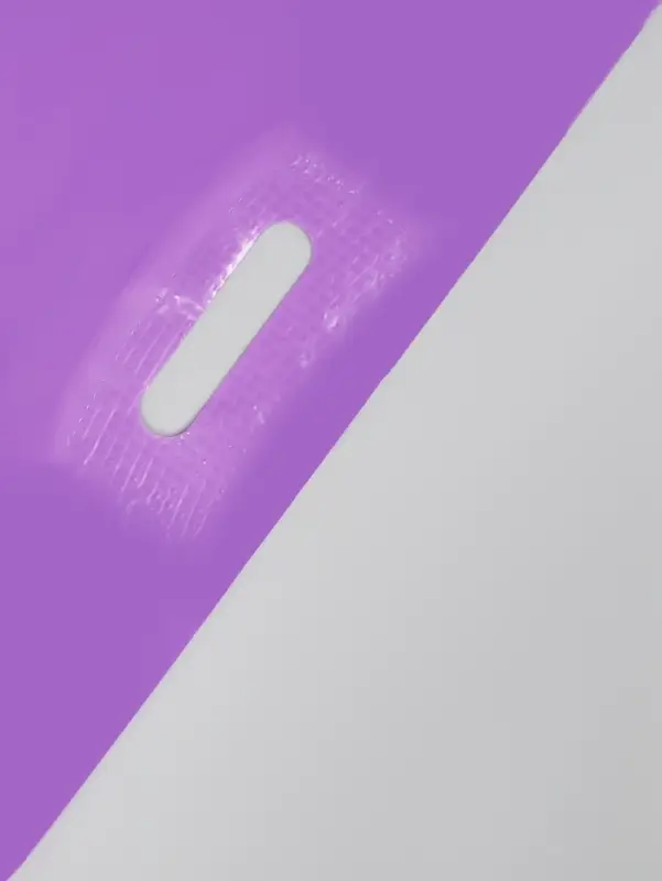 Пакет с вырубной усиленной ручкой ПВД, Фиолетовый, 40&times;50 см, 45 мкм