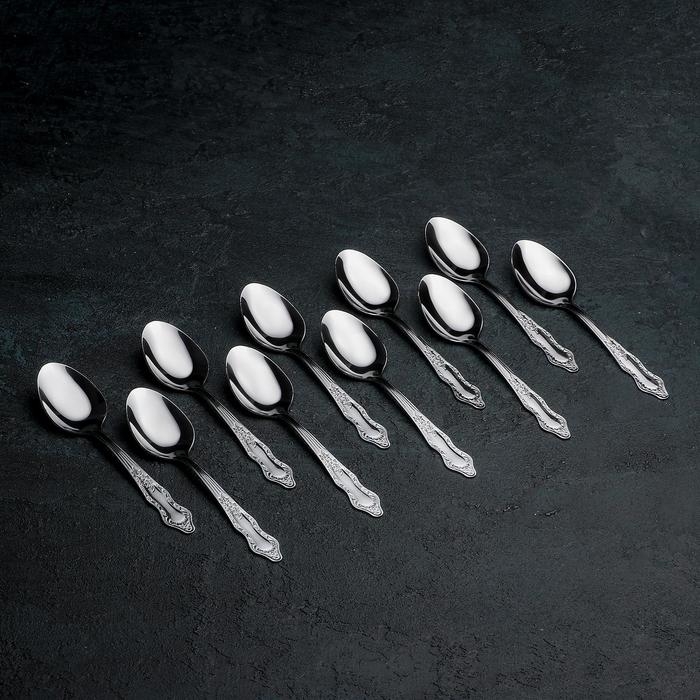 Ложка десертная «Славяна», h=16 см, толщина 1,2 мм, цвет серебряный