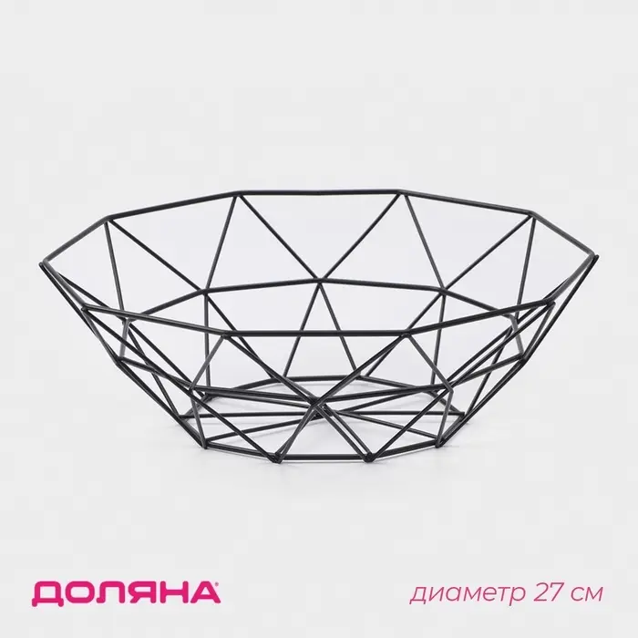 Фруктовница Доляна &laquo;Геометрия&raquo;, чёрная