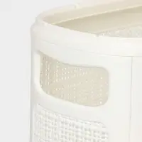 Плетёная корзина для белья с крышкой "Лён" 45л 43×20×60см, цвет белый Плетёная корзина для белья с крышкой "Лён" 45л 43×20×60см, цвет белый