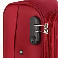 Чемодан на колёсах TEXTURA, текстильный, кодовый замок, с увеличением, 36&times;25&times;58 см, 20", красный