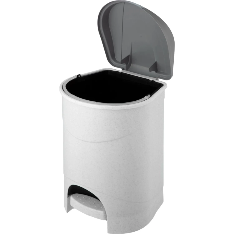 Ведро мусорное пласт 11л прям сер пед крыш+внутр ведро с руч 260х330х260мм