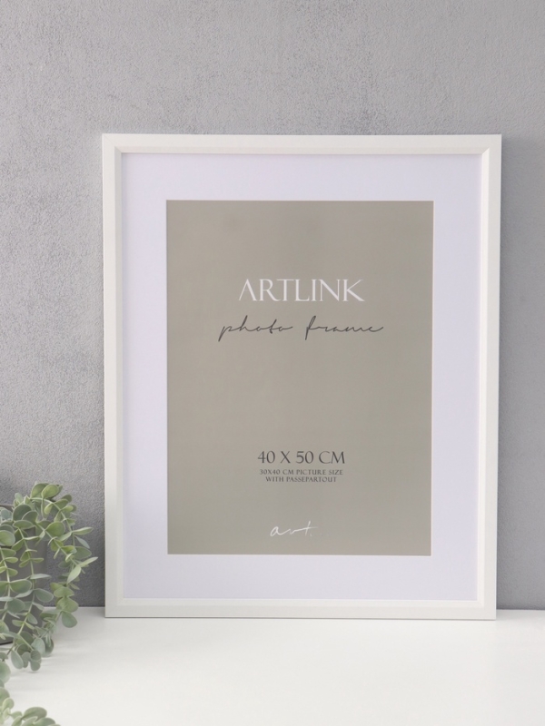 Фоторамка МДФ Фоторамка МДФ "Anna" 40х50 см, с паспарту (30х40 см), белый (пластиковый экран)