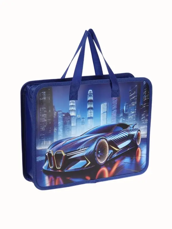 Папка с ручками &laquo;Машина&raquo;, А4, пластиковая, 70 мм, 322&times;256 мм