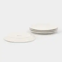 Тарелки обеденные Доляна White Label, набор 4 шт., d=22.5 см, фарфор, белые