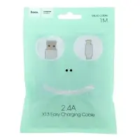Кабель Hoco X13, microUSB - USB, 2.4 А, 1 м, PVC оплетка, белый