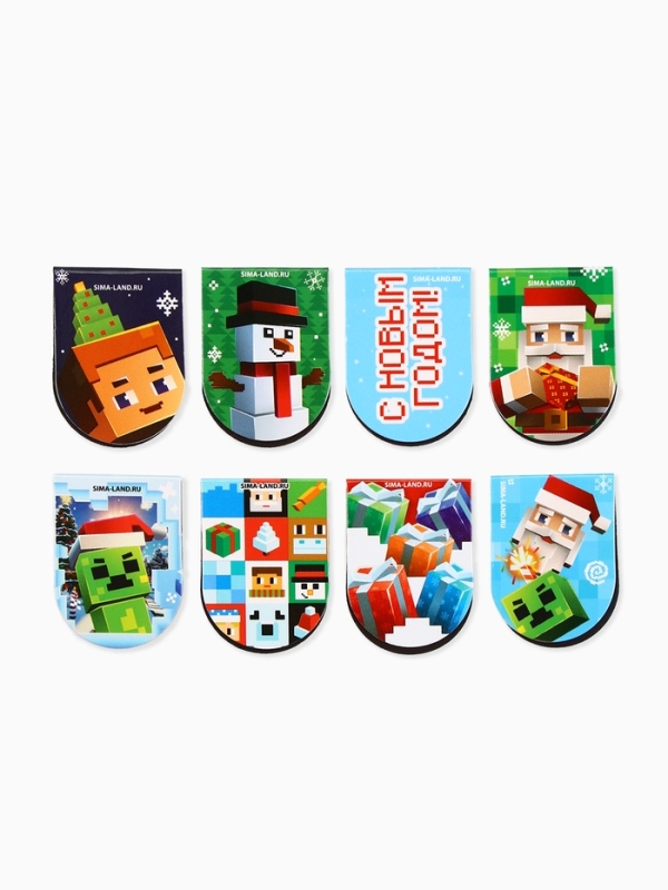 Закладки магнитные 8 шт на подложке Закладки магнитные 8 шт на подложке "Пиксели"