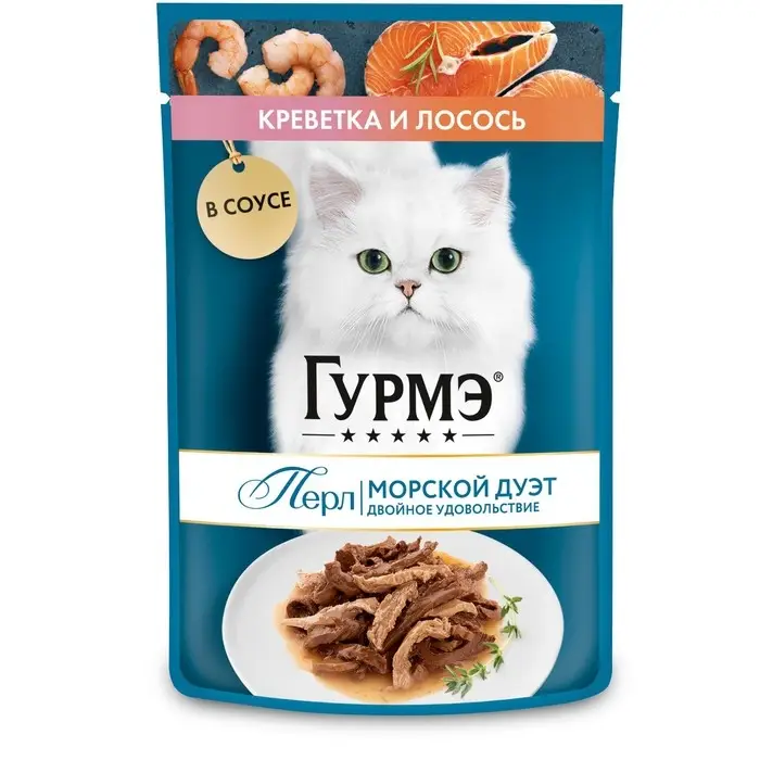 Влажный корм Gourme Perle для кошек, креветка/лосось, 75 г Влажный корм Gourme Perle для кошек, креветка/лосось, 75 г
