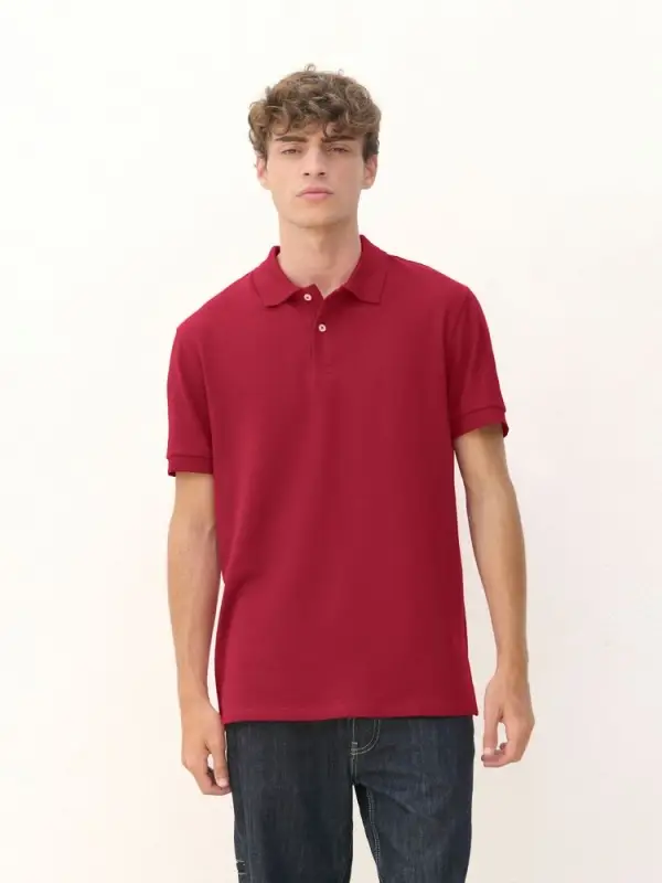 Рубашка поло унисекс Pacific, красная (бургунди), размер S