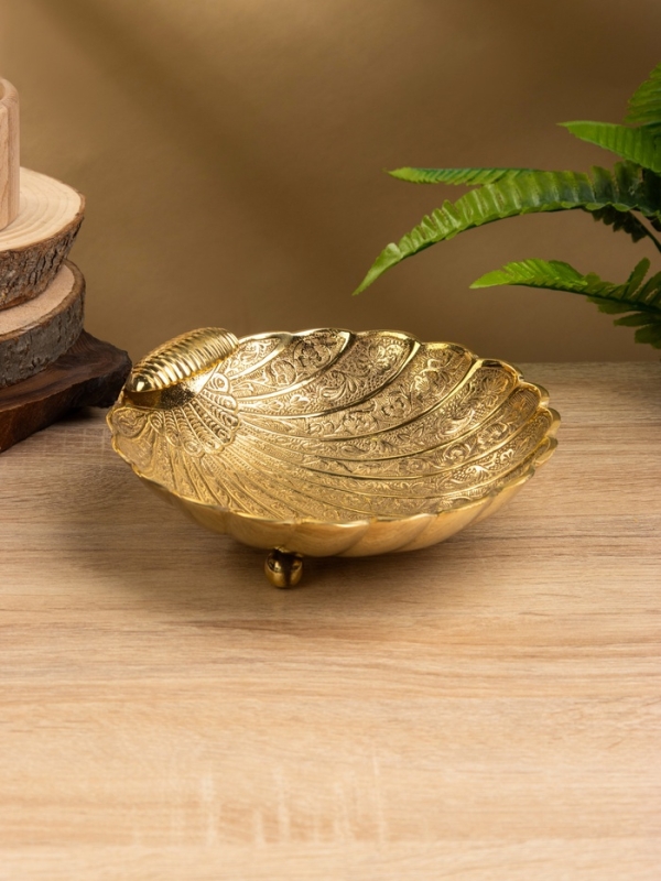 Блюдо сервировочное «Морская раковина», латунь, 18×18×7 см