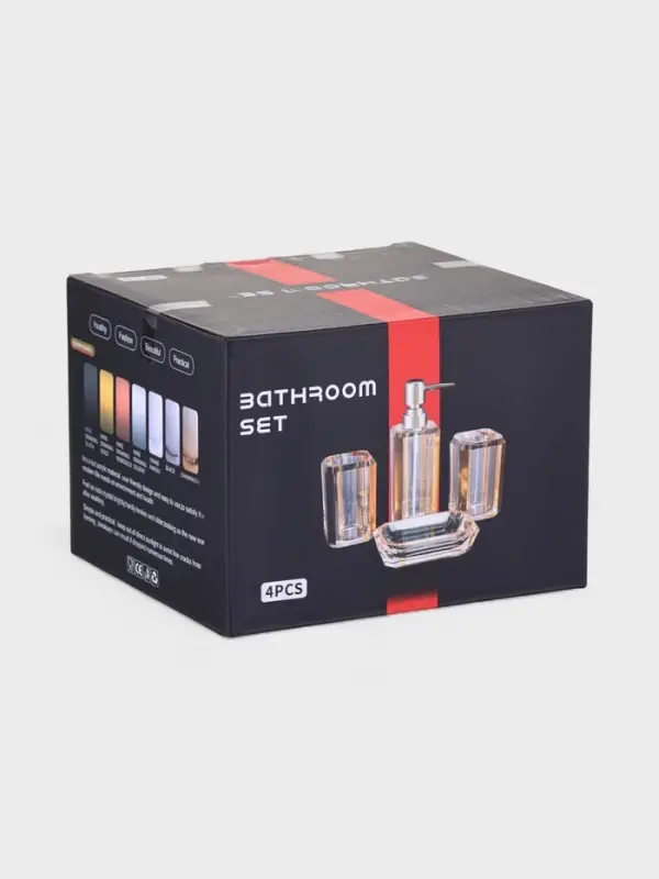 Набор для ванной "Блэк" 3 предмета (дозатор, стакан, мыльница)