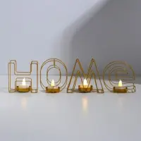 Подсвечник металлический на 4 свечи TAKE IT EASY, Home, 13.5&times;42 см, золото