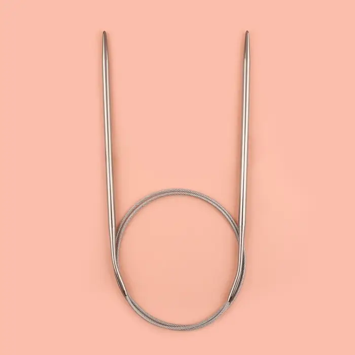 Спицы круговые, для вязания, с металлическим тросом, d=4 мм, 14/80 см Спицы круговые, для вязания, с металлическим тросом, d=4 мм, 14/80 см