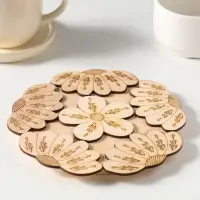 Подставка под горячее &laquo;Ромашка с узором&raquo; 19см, можжевельник, фанера