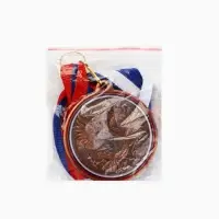 Медаль призовая &laquo;3 место&raquo;, бронза 202, d=5 см, с лентой