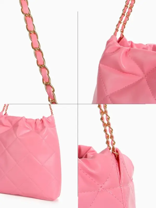 Сумка - мешок женская без застёжки, 35&times;7&times;33 см, со стёжкой, розовая