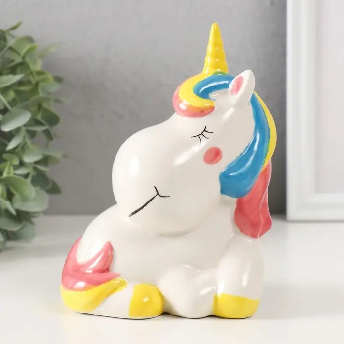 Копилка для денег &laquo;Единорожка спит сидя&raquo;, керамика, 12&times;9.5&times;16 см