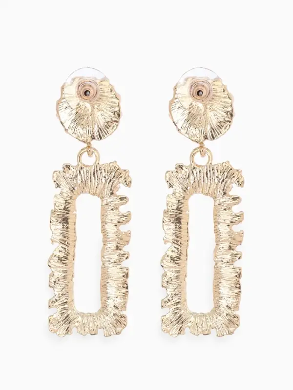 Серьги металл &laquo;Карибы&raquo;, прямоугольные, цвет золото