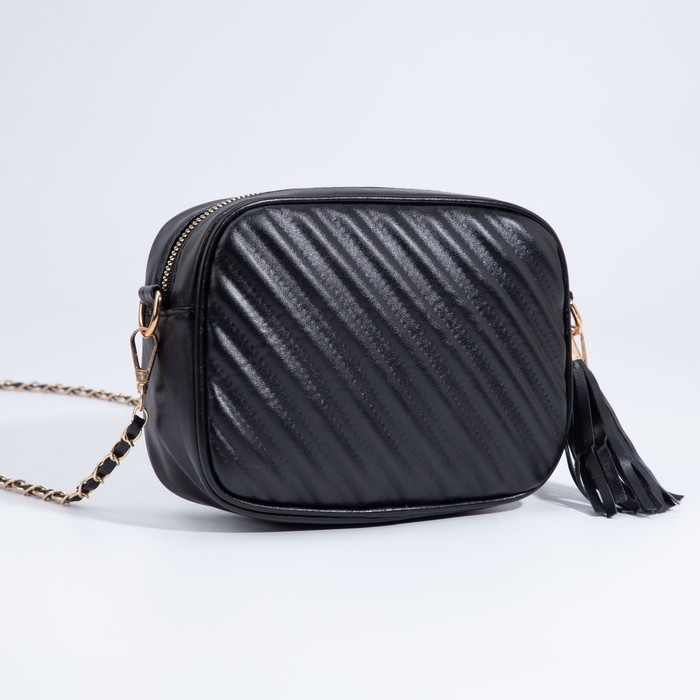 Сумка кросс-боди на молнии, наружный карман, цвет чёрный Сумка кросс-боди на молнии, наружный карман, цвет чёрный