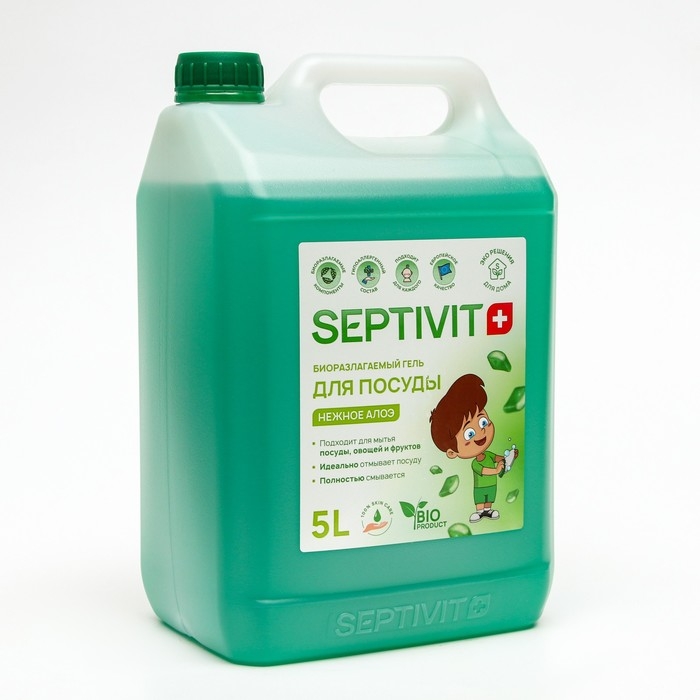 Гель для посуды SEPTIVIT  Гель для посуды SEPTIVIT "Алоэ", 5 л