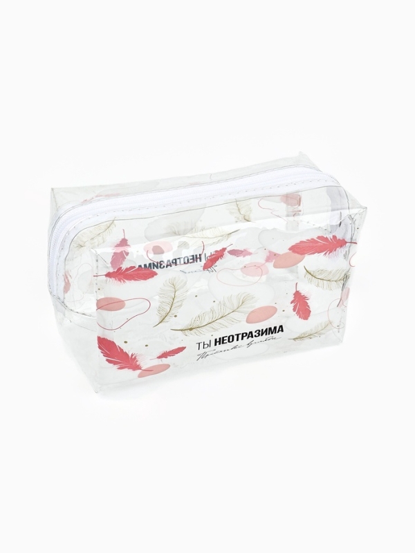 Пенал - косметичка «Перья», 14 х 8 см, ПВХ