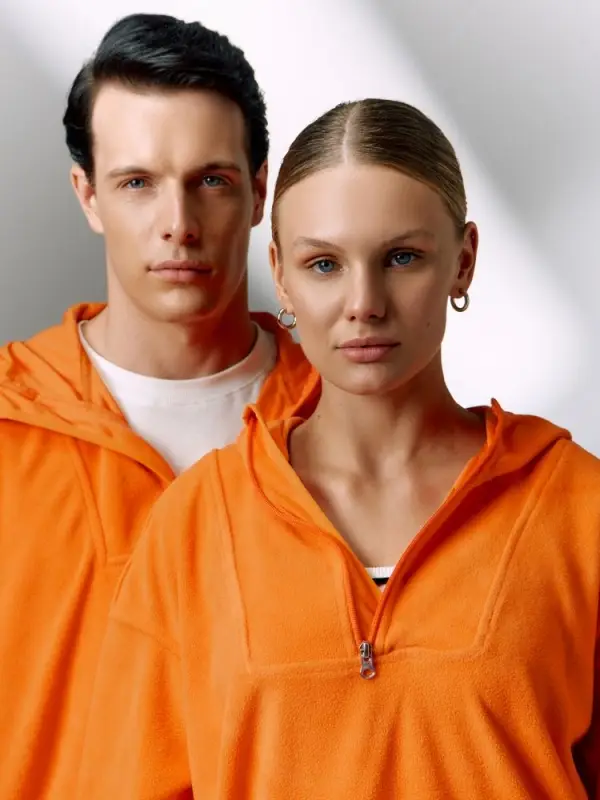 Анорак флисовый унисекс Fliska, оранжевый, размер M/L Анорак флисовый унисекс Fliska, оранжевый, размер M/L