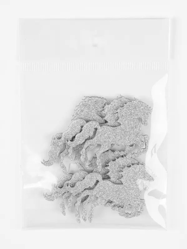 Декор Декор "Лошадки" на клеевой основе, цвет серебро, набор 6 шт.