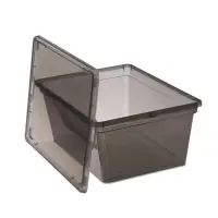 Ящик пластиковый для хранения, с крышкой, объём &mdash; 16 л, прозрачно-чёрный