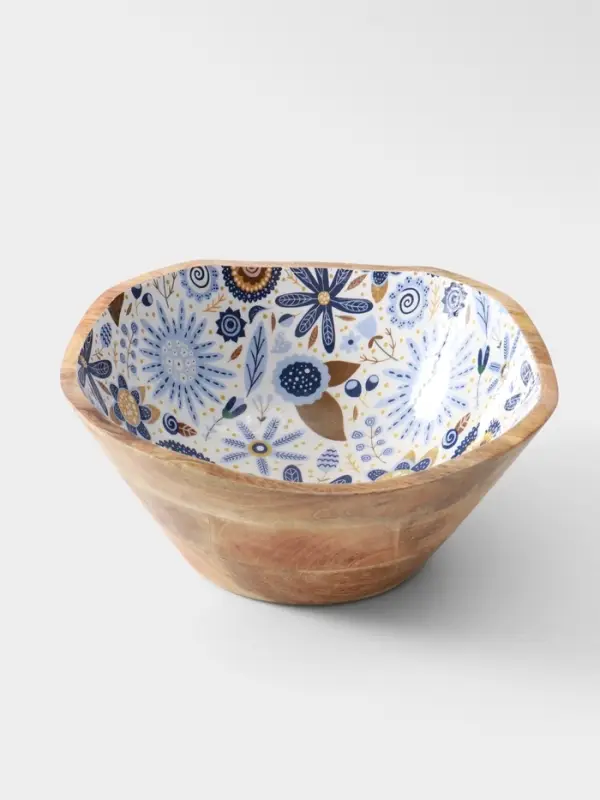 Салатник &laquo;Васильки&raquo;, 29&times;29&times;11 см, дерево манго