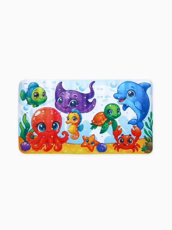 Коврик для ванной противоскользящий, на присосках «Морской мир», детский, 40×70 см Коврик для ванной противоскользящий, на присосках «Морской мир», детский, 40×70 см