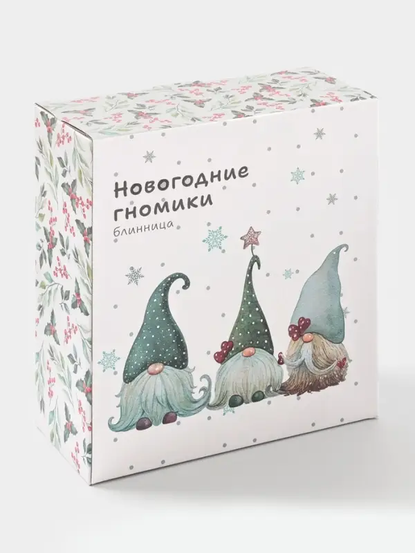 Блинница новогодняя Доляна «Домашние гномики», 23.5×9.7 см, доломит, белая Блинница новогодняя Доляна «Домашние гномики», 23.5×9.7 см, доломит, белая