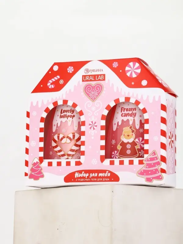 Гель для душа &laquo;С Новым годом&raquo;, lovely lollipop, набор 2 шт х 200 мл, URAL LAB