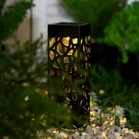 Садовый светильник &laquo;Ажурный&raquo;, уличный, на солнечной батарее, 6&times;29&times;6 см, 1 LED, свечение тёплое белое