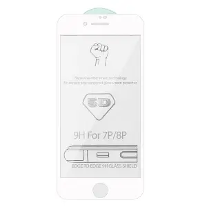 Защитное стекло для iPhone 7/8 Plus 5D 0.3mm без упаковки белое (без возврата и обмена)
