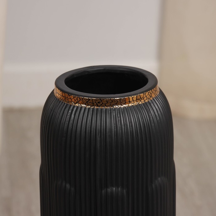 Ваза керамика напольная Ваза керамика напольная "Кэйлеб" вертикаль, 60 см, чёрный