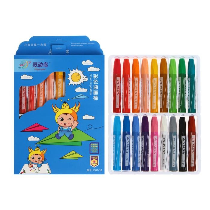 Пастель масляная 18 цветов в бумажном держателе, в картонной коробке Пастель масляная 18 цветов в бумажном держателе, в картонной коробке