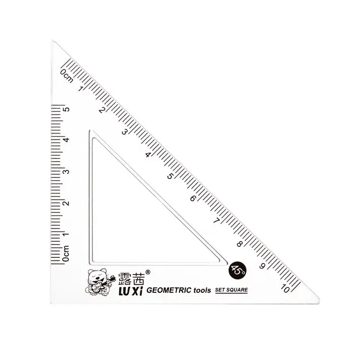 Набор треугольников, 2 штуки, 10 см Набор треугольников, 2 штуки, 10 см "Животные", прозрачный, пластик, в пакете