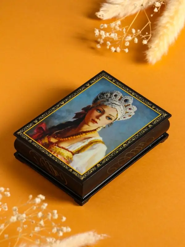 Шкатулка «Краса», 10×14 см, лаковая миниатюра