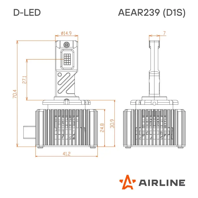 Лампа светодиод. D1S D-LED, 42Вт, 9000Лм (4500Лм x 2), 6500К, 12В, кмпл. 2 шт.