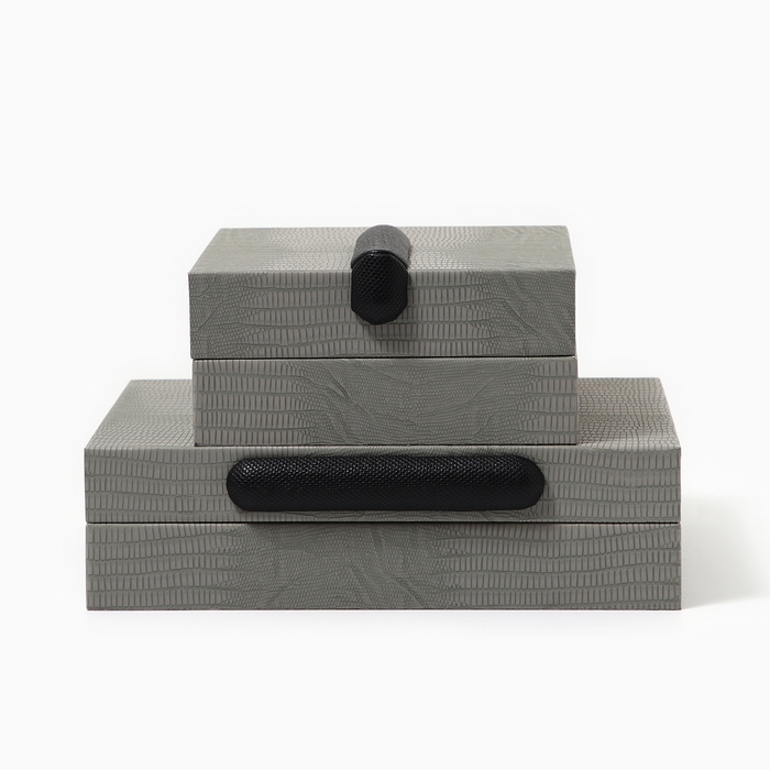 Шкатулка для украшений «Классика» экокожа, набор 2 шт. Шкатулка для украшений «Классика» экокожа, набор 2 шт.