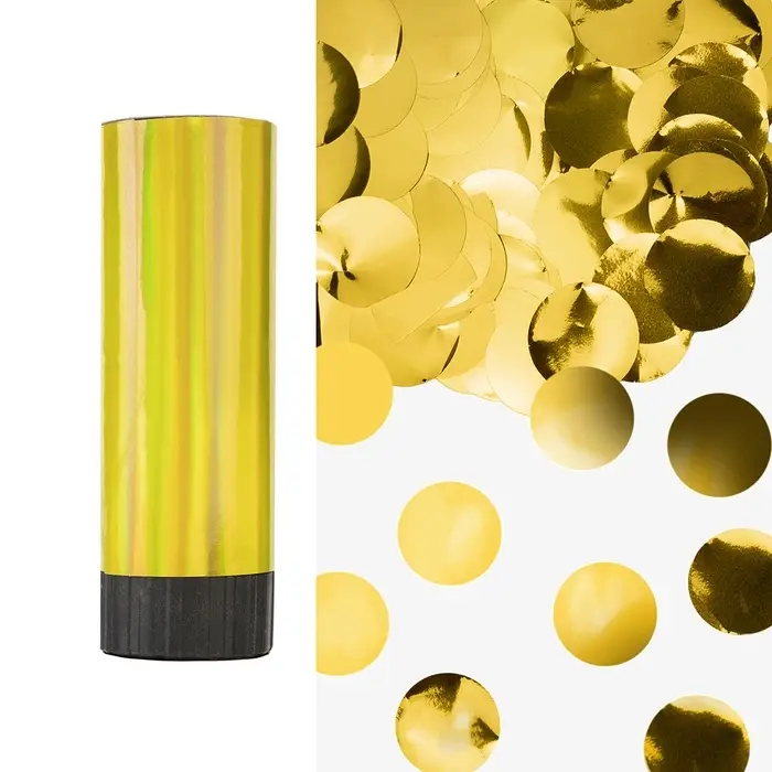 Хлопушка пружинная "Круги" фольга, золото (4/10 см)